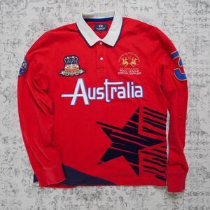 RARE La Martina Polo League Long Sleeve Rugby Shirt Australia Team – Men’s Large